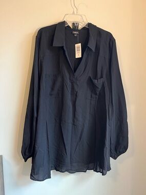 TORRID nwt Black Harper Long SleeveTunic Top with Pockets